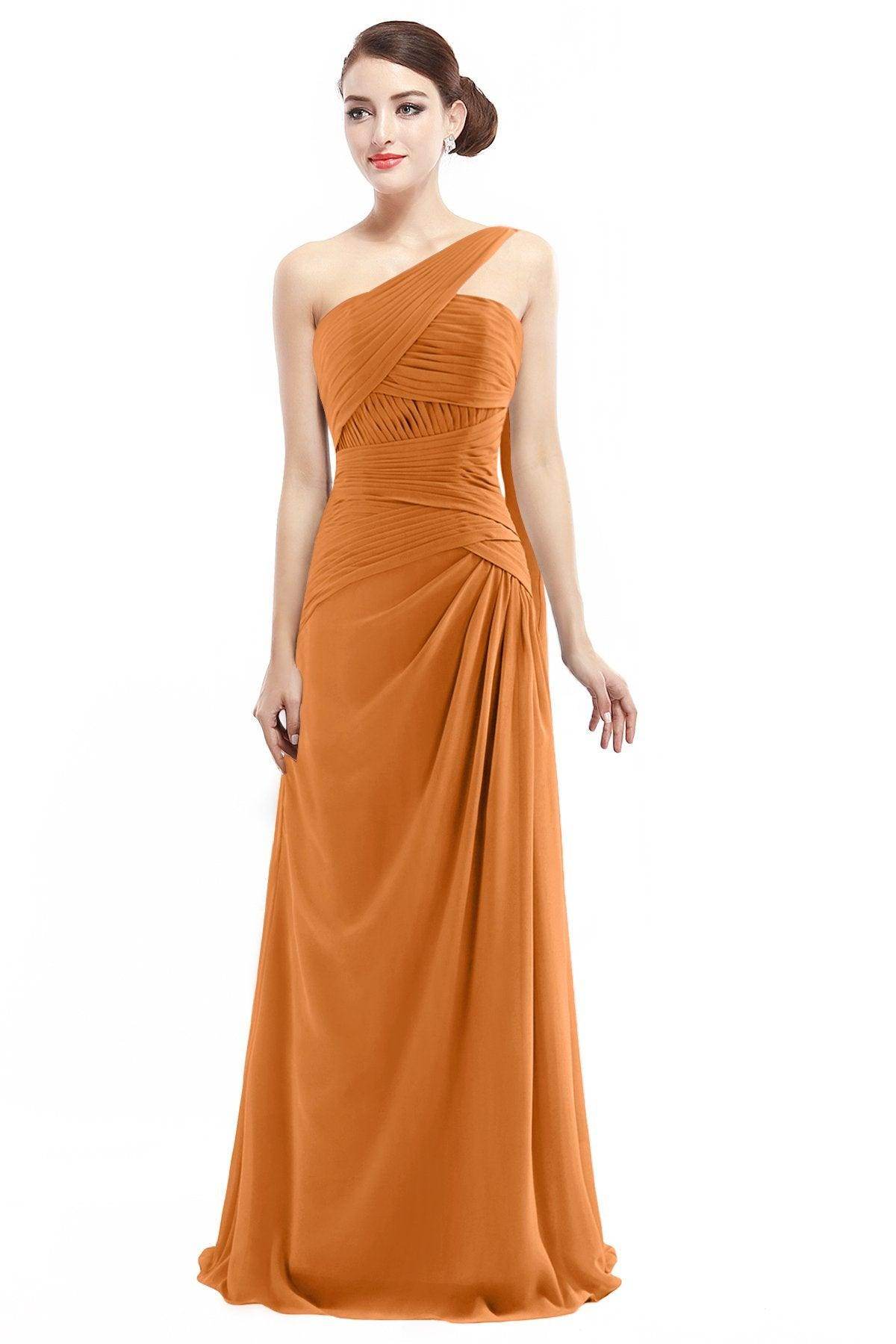 Sheath Floor Length Chiffon Bridesmaid Dress COZF14021 - COCOMELODY